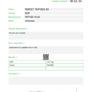 Lab test uitslag DSIP peptide